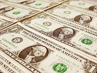 Image showing Retro look Dollar notes 1 Dollar