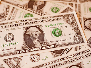 Image showing Retro look Dollar notes 1 Dollar