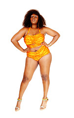 Image showing African woman in bikini.