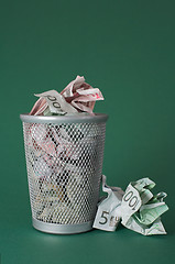 Image showing Wasted money - Euro bills