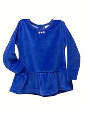 Image showing Blue suede baby dress.