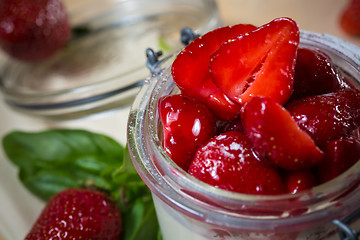 Image showing Strawberry tiramisu with mascarpone.