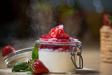 Image showing Strawberry tiramisu with mascarpone.