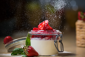 Image showing Strawberry tiramisu with mascarpone.