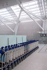 Image showing Luggage carts airport