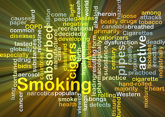 Image showing Smoking background concept glowing