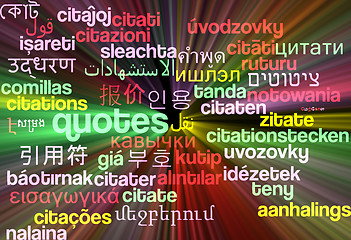 Image showing Quotes multilanguage wordcloud background concept glowing