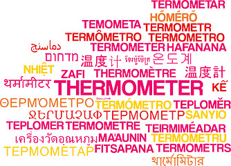 Image showing Thermometer multilanguage wordcloud background concept