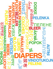 Image showing Diapers multilanguage wordcloud background concept