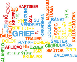 Image showing Grief multilanguage wordcloud background concept