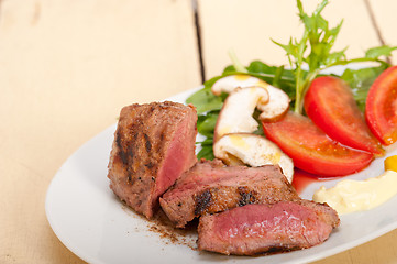 Image showing beef filet mignon grilled with vegetables