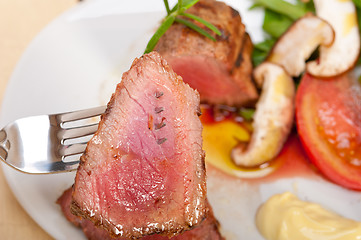 Image showing beef filet mignon grilled with vegetables