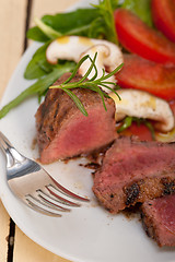 Image showing beef filet mignon grilled with vegetables