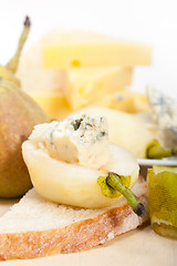 Image showing cheese and pears