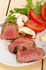 Image showing beef filet mignon grilled with vegetables