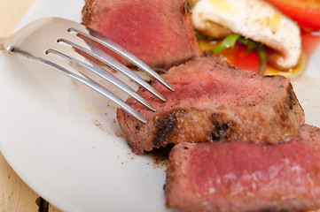 Image showing beef filet mignon grilled with vegetables