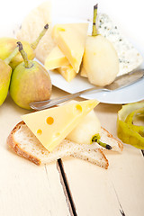 Image showing fresh pears and cheese