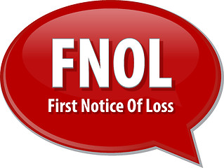 Image showing FNOL acronym word speech bubble illustration