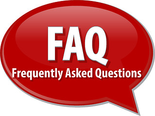 Image showing FAQ acronym word speech bubble illustration