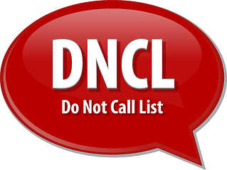 Image showing DNCL acronym word speech bubble illustration