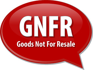 Image showing GNFR acronym word speech bubble illustration