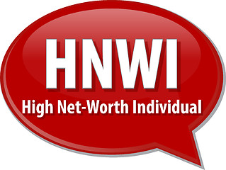 Image showing HNWI acronym word speech bubble illustration
