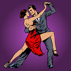 Image showing man and woman passionately dancing the tango pop art