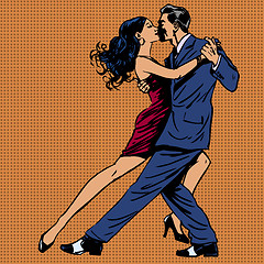 Image showing man and woman kiss dance tango pop art