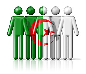 Image showing Flag of Algeria on stick figure
