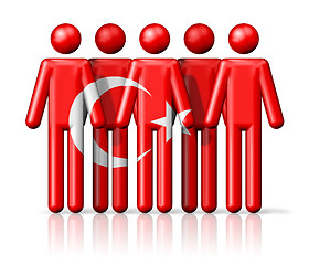 Image showing Flag of Turkey on stick figure