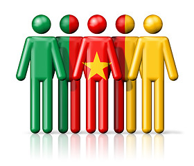 Image showing Flag of Cameroon on stick figure