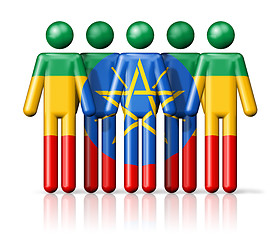 Image showing Flag of Ethiopia on stick figure