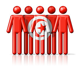 Image showing Flag of Tunisia on stick figure