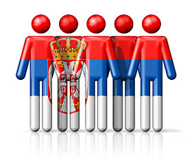 Image showing Flag of Serbia on stick figure