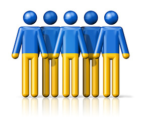 Image showing Flag of Ukraine on stick figure