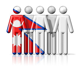 Image showing Flag of Nepal on stick figure