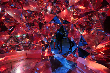 Image showing Light Origami in red at Vivid Sydney