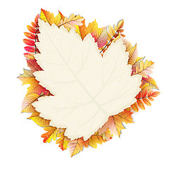 Image showing Autumn frame with fall leaf. EPS 10