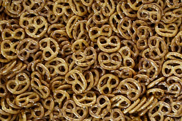 Image showing Small pretzles with salt