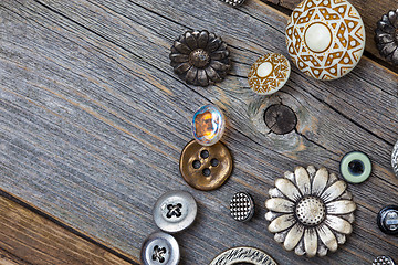 Image showing Set of vintage buttons