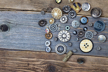 Image showing still life with vintage buttons