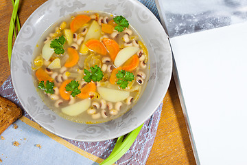 Image showing bean soup with parsley