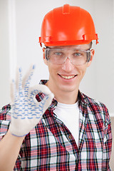 Image showing repairman making a perfect gesture
