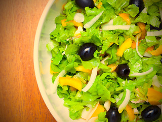 Image showing Assorted salad of green leaf lettuce