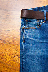 Image showing Aged blue jeans