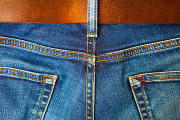 Image showing Aged jeans, back view