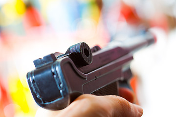 Image showing Parabellum automatic pistol in a hand