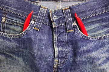 Image showing devil blue jeans