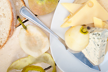 Image showing fresh pears and cheese