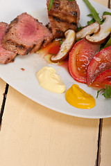 Image showing beef filet mignon grilled with vegetables